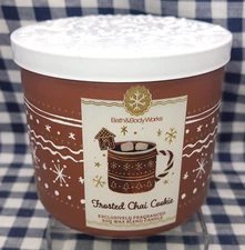 NEW Frosted Chai Cookie 3-Wick Candle 25-45 burn hours 14 oz Bath & Body Works