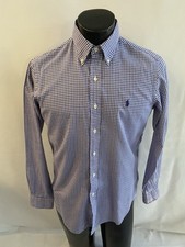 Polo Ralph Lauren Shirt Men  s Small Purple/Blue Check Long Sleeve Button Down