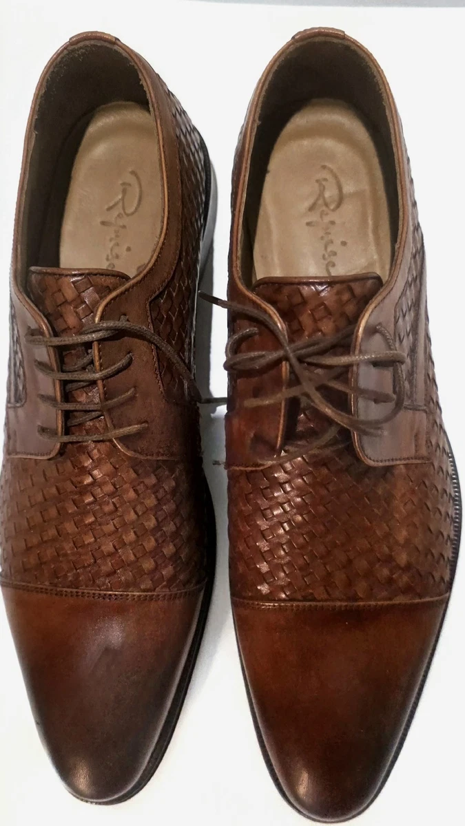 Men’s Vero Cuoio Woven Leather Oxford Shoes Size 10 Cream Lace Up Vero cuoio mens dress - Gem main image 4