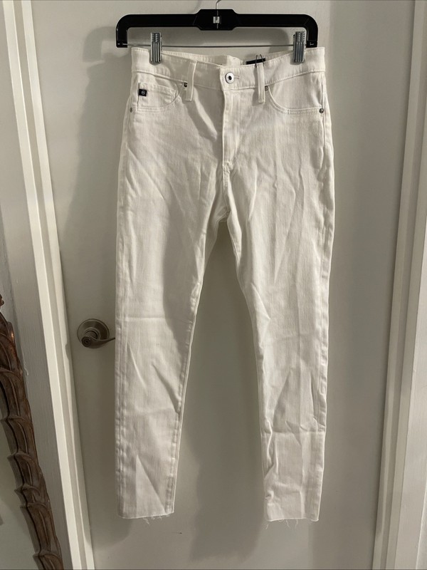 NWT AG ADRIANO GOLDSCHMIED 27 X 29 White The Farrah High Rise Skinny Ankle Jeans
