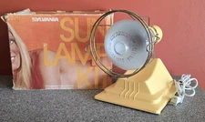 Vtg 1980s Sylvania Sun Lamp Tanning Light GTE USA Works Adjustable Timer w/ Box