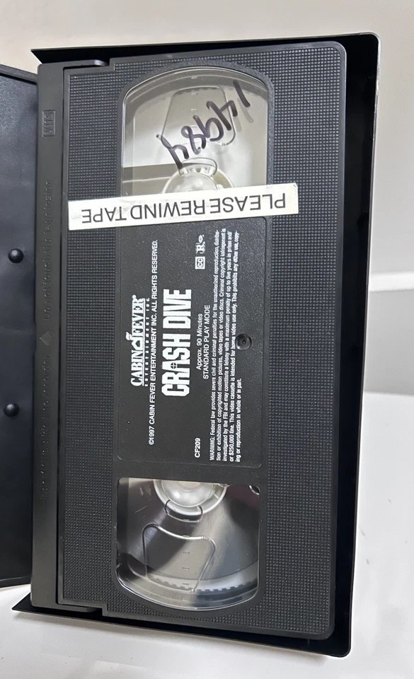 Crash Dive VHS Tape Action Thriller HTF OOP Rare The Chase Is On! 90s Vintage - Image 3 of 4