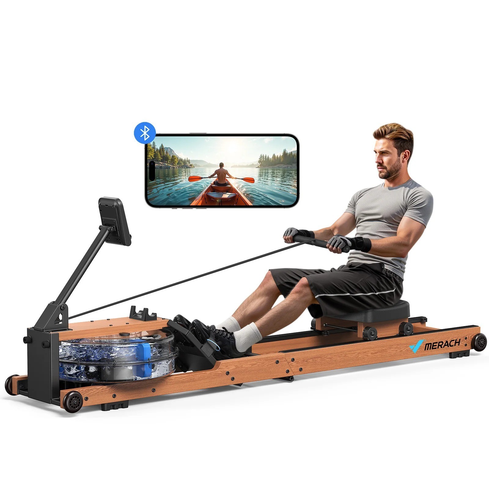 MERACH R28 Foldable Water Rowing Machines for Home Gym with 