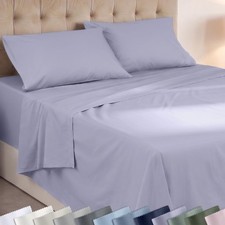 Super Soft 100 Cotton Full Sheets, 4 Pc Set, Lavender Lightweight Breath...