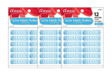 Annie Wire Mesh Rollers 1021, 12 Count Blue X-Small 1/2 Inch 3 Pack