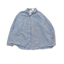 Rasco FR Flame Resistant Mens 4XL Long Blue Gingham Button Up Work Shirt NFPA