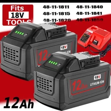 For Milwaukee For M18 Battery 12.0Ah Extended Lithium 48-11-1880 Battery/Charger