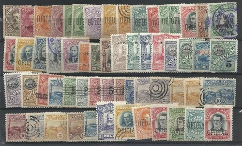 COSTA RICA Lot of 59 Official - Telegraph STAMPS MH-USED