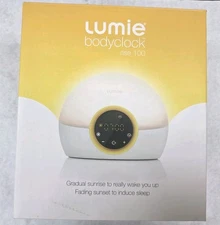 NEW Lumie Bodyclock Rise 100 Wake Up Sleep Light Alarm Clock Sunrise Sunset Lamp