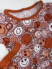 Little Sleepies Groovy Baby Two Piece Short Sleeve Pajama Set 5/6 Hard To Find