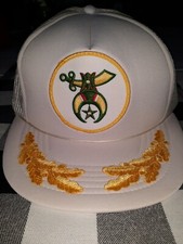 Vintage Shriners Meshback Snapbac Scrambled Eggs Patch Gold Leaves Hat Cap.