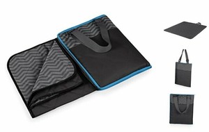 Picnic Time Vista Outdoor Picnic Blanket Tote, Navy Blue ...