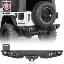 Fit 2007-2018 Jeep Wrangler Jk Off-road Rear Bumper W Light Hitch Rreceiver