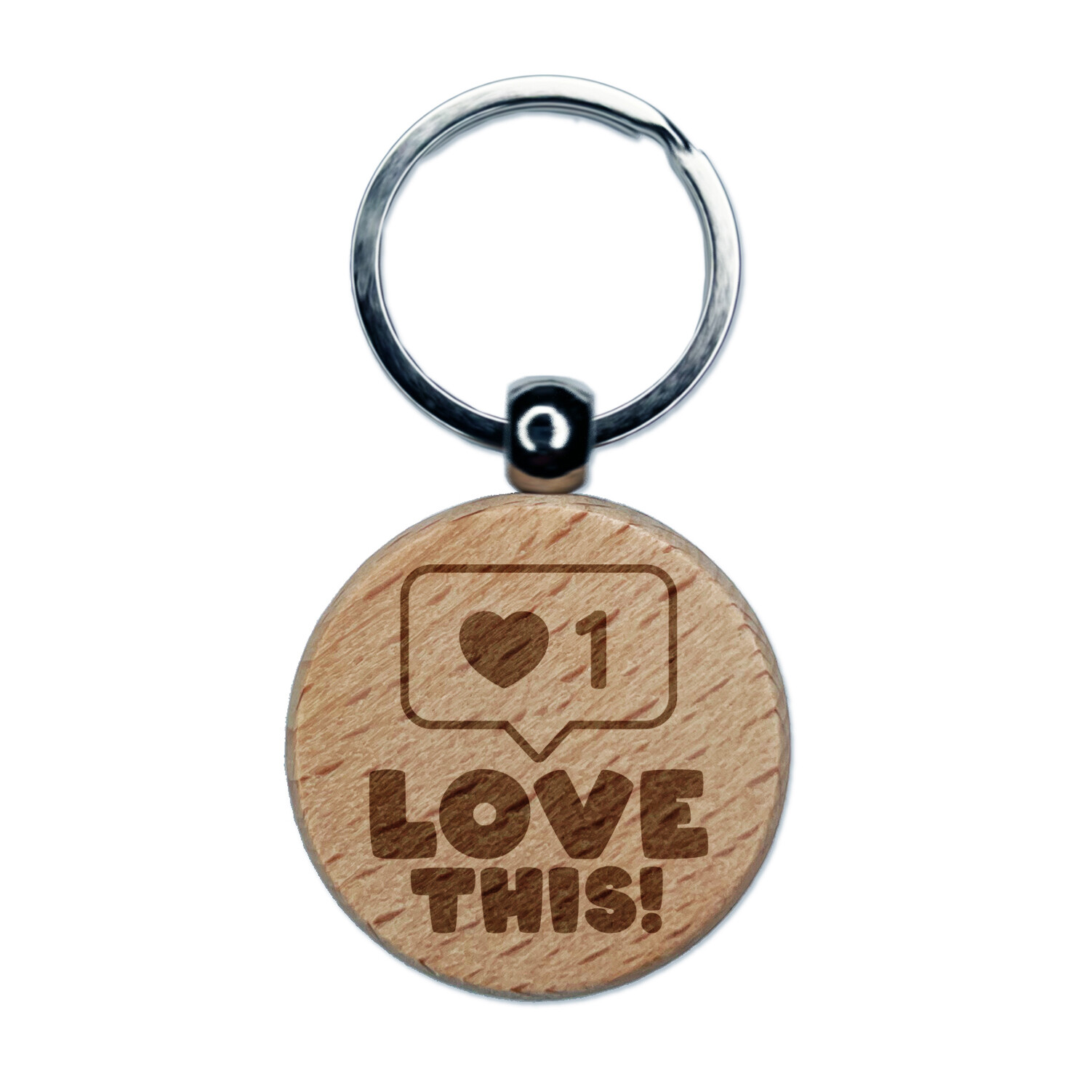 Heart Speech Bubble Engraved Wood Keychain for Teachers & Students