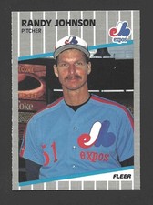 1989 Fleer #381 RANDY JOHNSON Raw - Montreal Expos - Black Out Variation RC