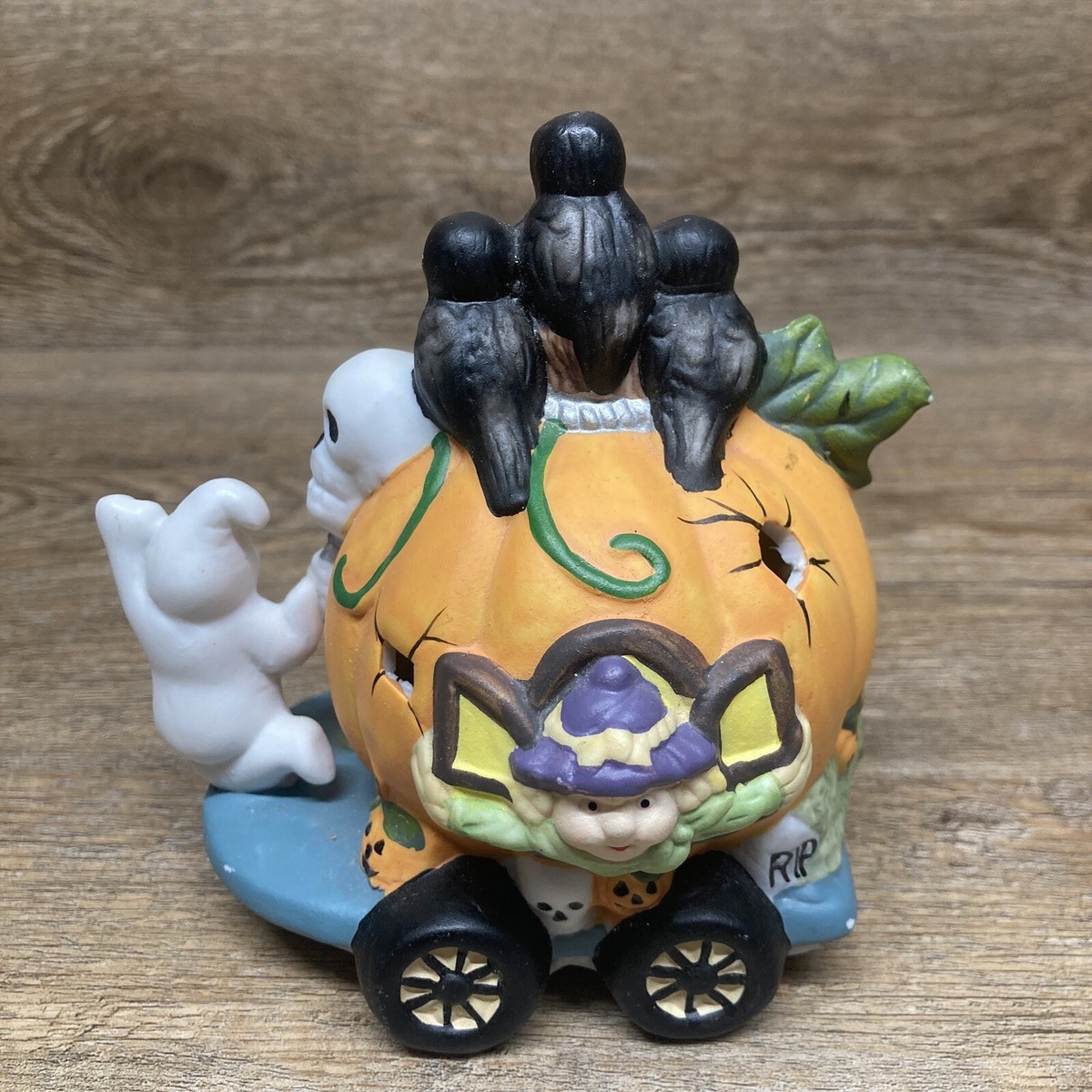 HALLOWEENヴィンテージ Spooky Hollow Lighted Porcelain Halloween Train Set 1996