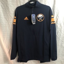 Men's Buffalo Sabres adidas Navy Game Mode Quarter-Zip Pullover Jacket S