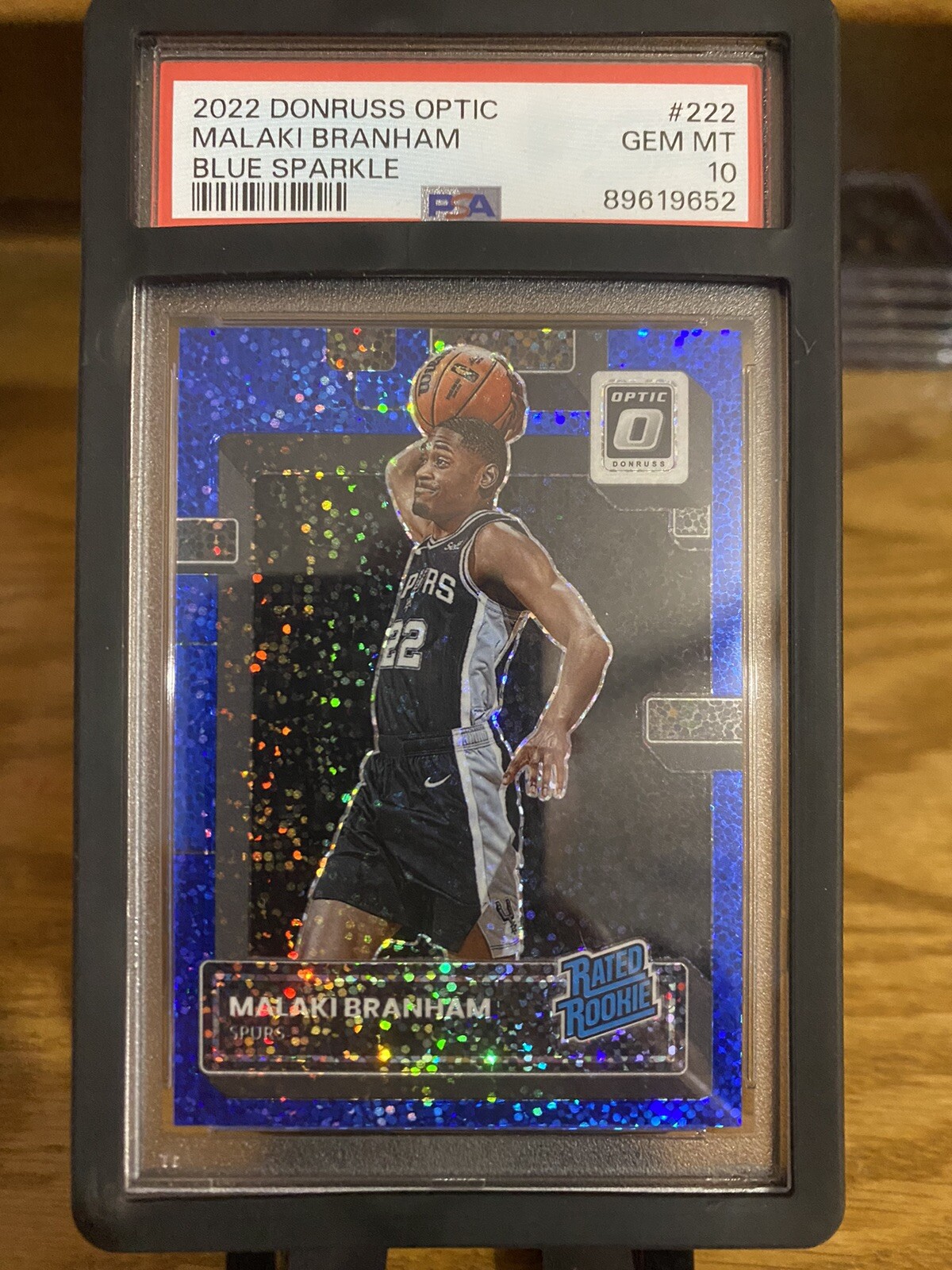 Malaki Branham 2022 Donruss Optic RC Blue Sparkle Prizm SP 154/180 #222 PSA 10