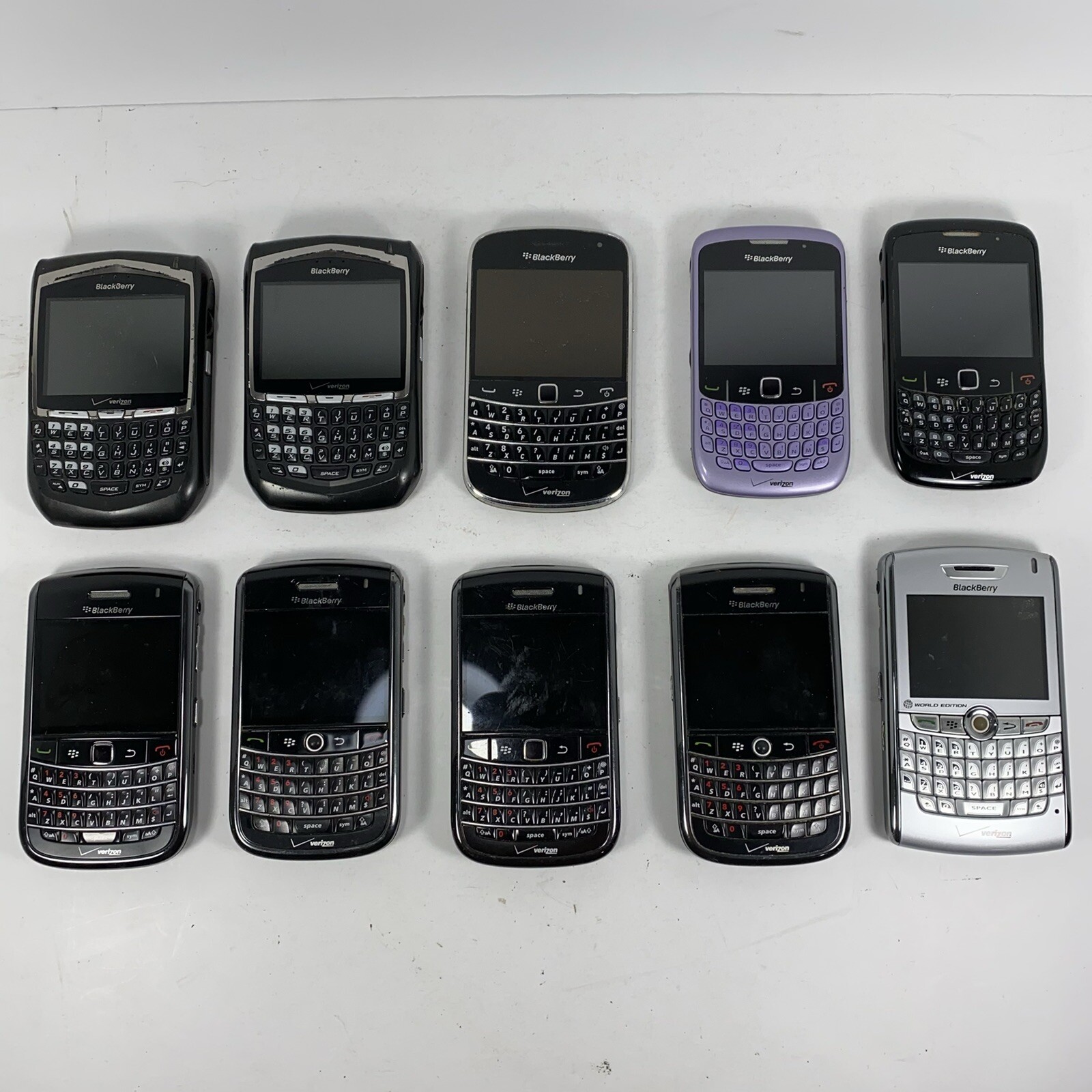 10 BlackBerry (Bold, Curve, Classic) Verizon Phone Lot - Working and/or Parts