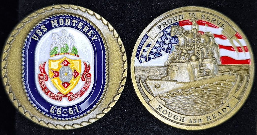CG-61 USS MONTEREY - Rough and Ready - Navy Challenge Coin