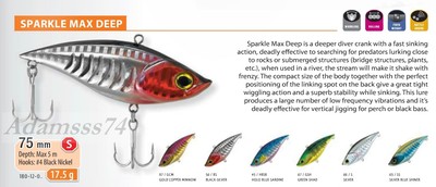 Sparkle Max Deep 75 S RaptureTrabucco Angelköder, Seebarsch, Barrakuda, Bluefish