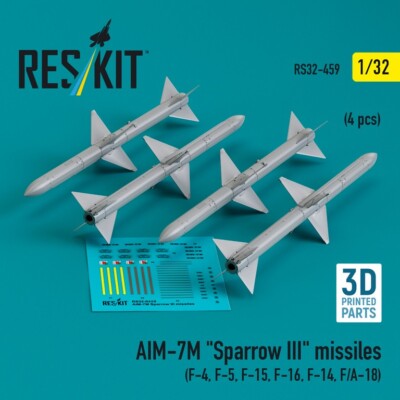 Reskit RS32-0459 AIM-7M ``Sparrow III`` missiles (4 pcs )  1/32