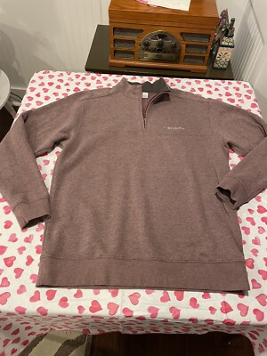 Columbia Men's Half Zip  Sweatshirt Large Brown