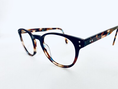 Kirkland Signature Tortoise Blue Wayfarer Round Frame Glasses 48