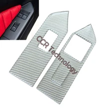 3X Real Carbon Fiber Silver Interior Door Window Switch Trim Fits 10-14 Mustang