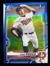 2021 Bowman Chrome Draft CADE POVICH 1st Rookie BLUE REFRACTOR #/150 Orioles RC