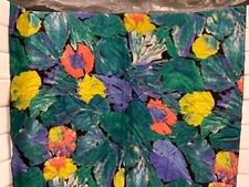 Vintage Mademoiselle Purple Blue Green Floral Scarf A-20