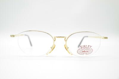 Vintage Sisley 035-601 Gold halbrand Brille Brillengestell eyeglasses NOS