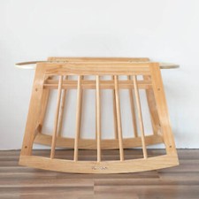 Plum Sparrow Modern Rocking Moses Bassinet Stand with Brake Natural