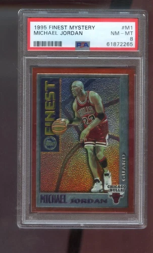 1995-96 Topps Finest Mystery #M1 Michael Jordan PSA 8 Graded NBA Basketball Card