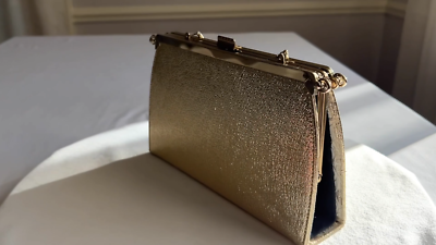 1950s Vintage, L&M Edwards Convertible 3-in-1 Bag, Gold Lame/Satin