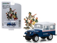 N25 GREENLIGHT 1971 JEEP DJ-5 BLUE W/ WHITE TOP "U.S. MAIL" 1/64 DIECAST 37150 C