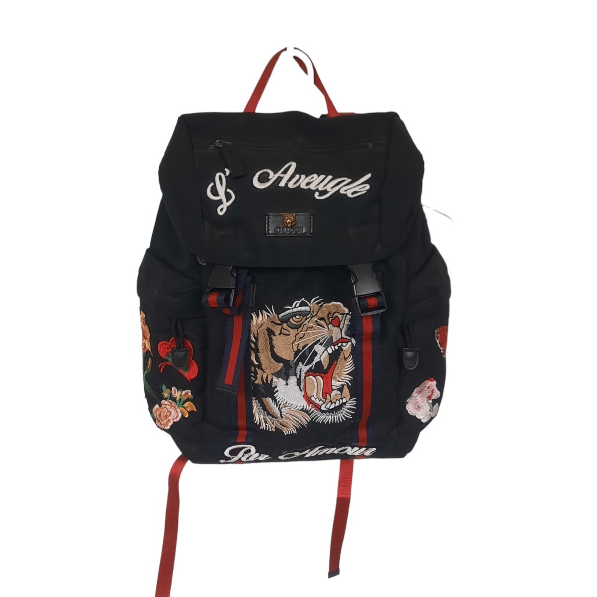 Gucci Backpack Techno Canvas Embroidered Tiger, Good Gucci Backpack Techno Canvas Embroidered Tiger, Good