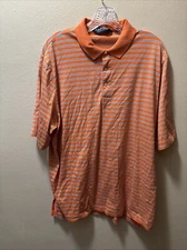 Polo Golf Ralph Lauren Polo Shirt Mens Large OrangeStriped Casual Pullover