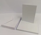 50 A5 WHITE BLANK CARDS 300gsm & ENVELOPES 100gsm Pre Creased CARD MAKING CRAFT