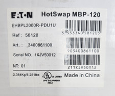 π NEW EATON HOTSWAP MBP-120 FLEX RACK PDU 120 VAC 1 PHASE EHBPL2000R-PDU1U