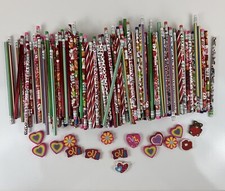 Large Lot 2.14 Lbs Of Unused Pencils Valentines Day Holiday Pencils  Erasers
