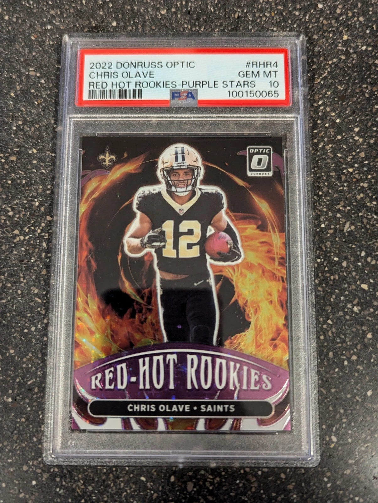 Chris Olave Panini Donruss Optic Red Hot Rookies #RHR4 Purple Stars