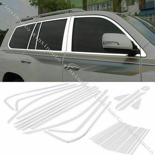 24P For Toyota Land Cruiser LC200 2008-2021 Chrome Car Window Molding Trim Strip - Picture 1 of 8