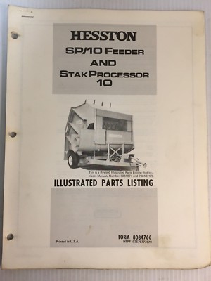 HESSTON  SP/10 Feeder & Stak Processor 10  PARTS LIST 8084766