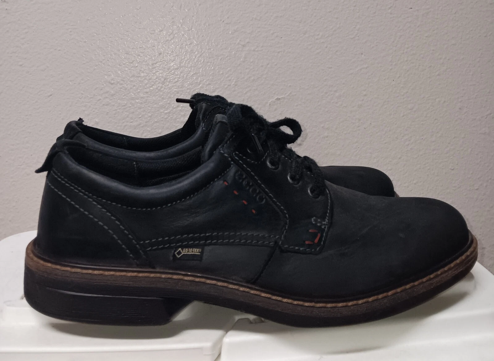 Scarpe eleganti casual stringate nere ECCO Oxfords Shock Point da uomo taglia 10