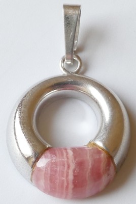 F. Speidel Anhänger Rhodochrosit 835 Silber 70er Pendant silver
