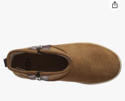 UGG Kids Adler Suede Sheepskin Sneaker Boot Youth Size US for