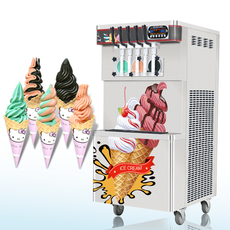 Kolice Commercial 5 flavors soft serve ice cream machine, ice cream maker 110V