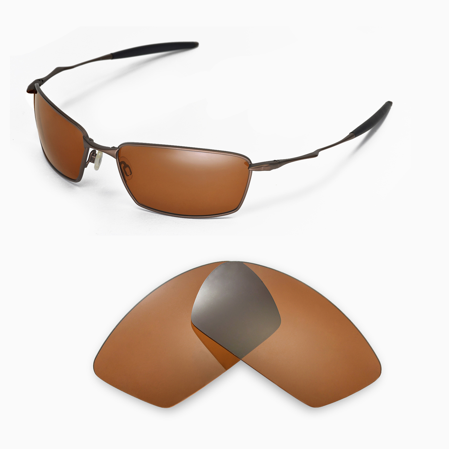 Walleva Polarized Brown Replacement Lenses for Oakley Square Whisker