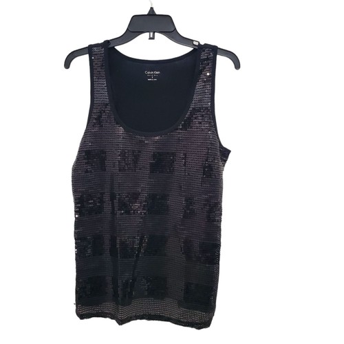 Top à Paillettes Elizabeth & James Noir/gris – Taille S, Devant Sequins, Occasion Excellent état